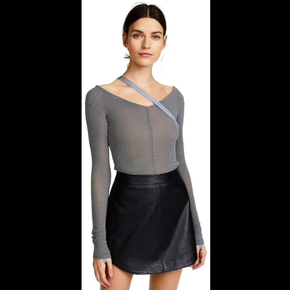 NWT Helmut Lang Sparkle Jersey Metallic Top